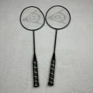 2 Vintage‎ Dunlop badminton rackets.